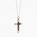 Zancan White Gold Necklace With Cross And Diamonds