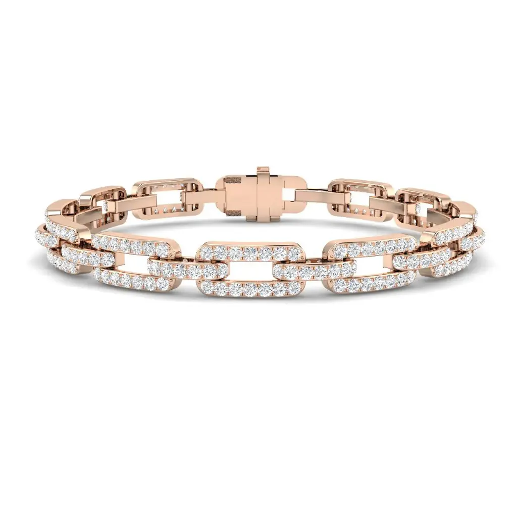 6mm Full Pave Diamond Flat Link Bracelet