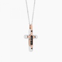 Zancan White Gold Necklace With Cross And Diamonds