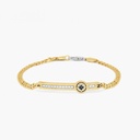 Zancan yellow gold bracelet with diamonds and wind rose.