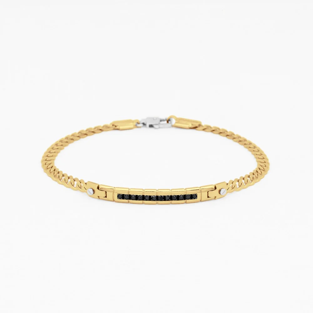 Zancan yellow gold bracelet with diamonds.