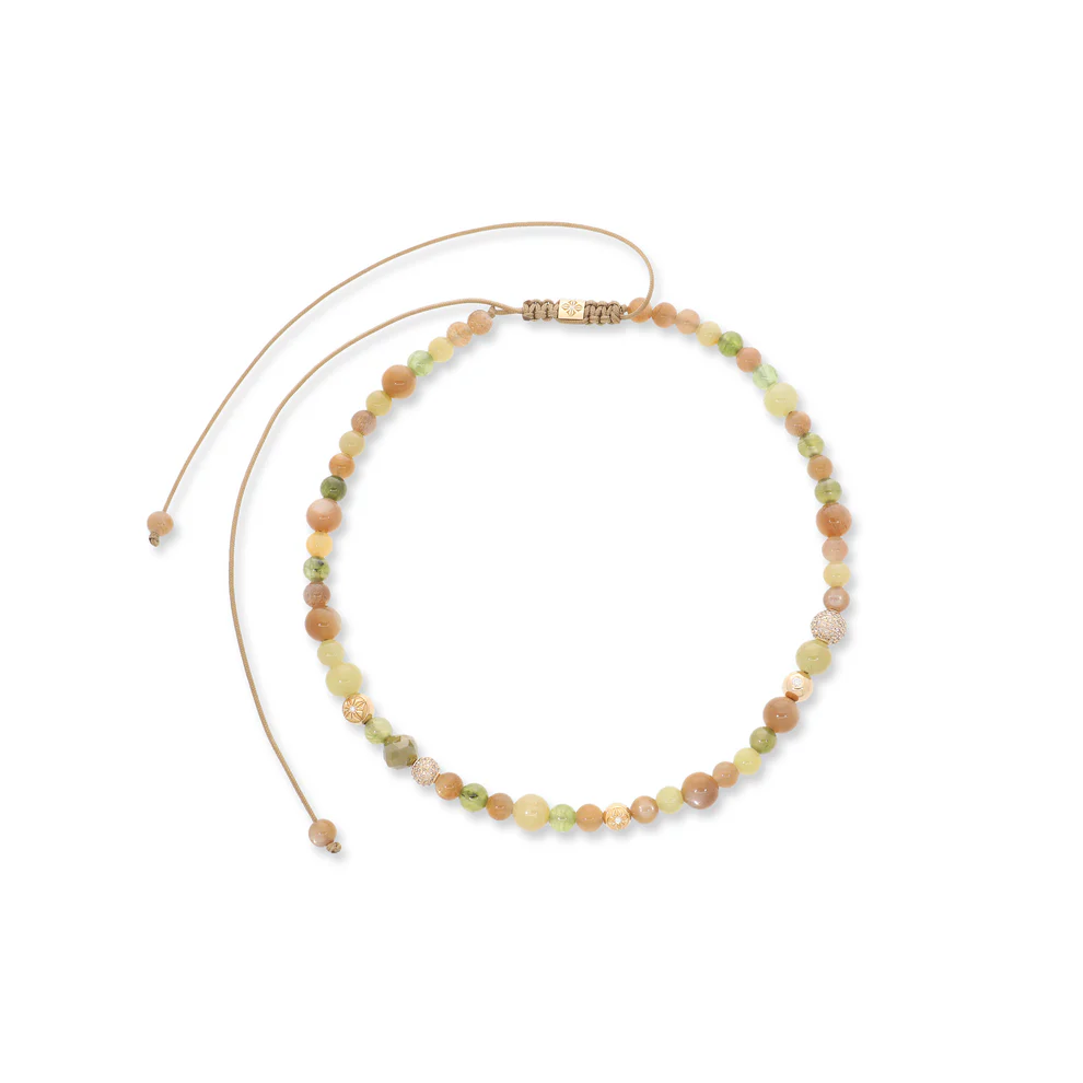 Yellow Gold Diamond & Mixed Semi Precious Coker Necklace