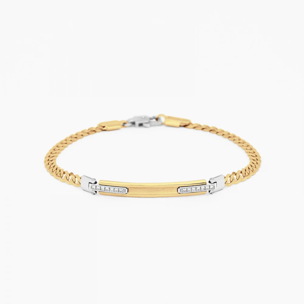 Zancan yellow gold bracelet with diamonds.