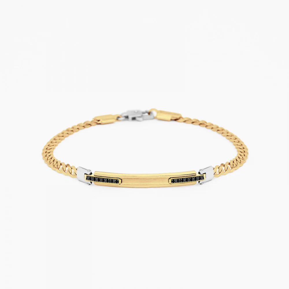 Zancan yellow gold bracelet with diamonds.