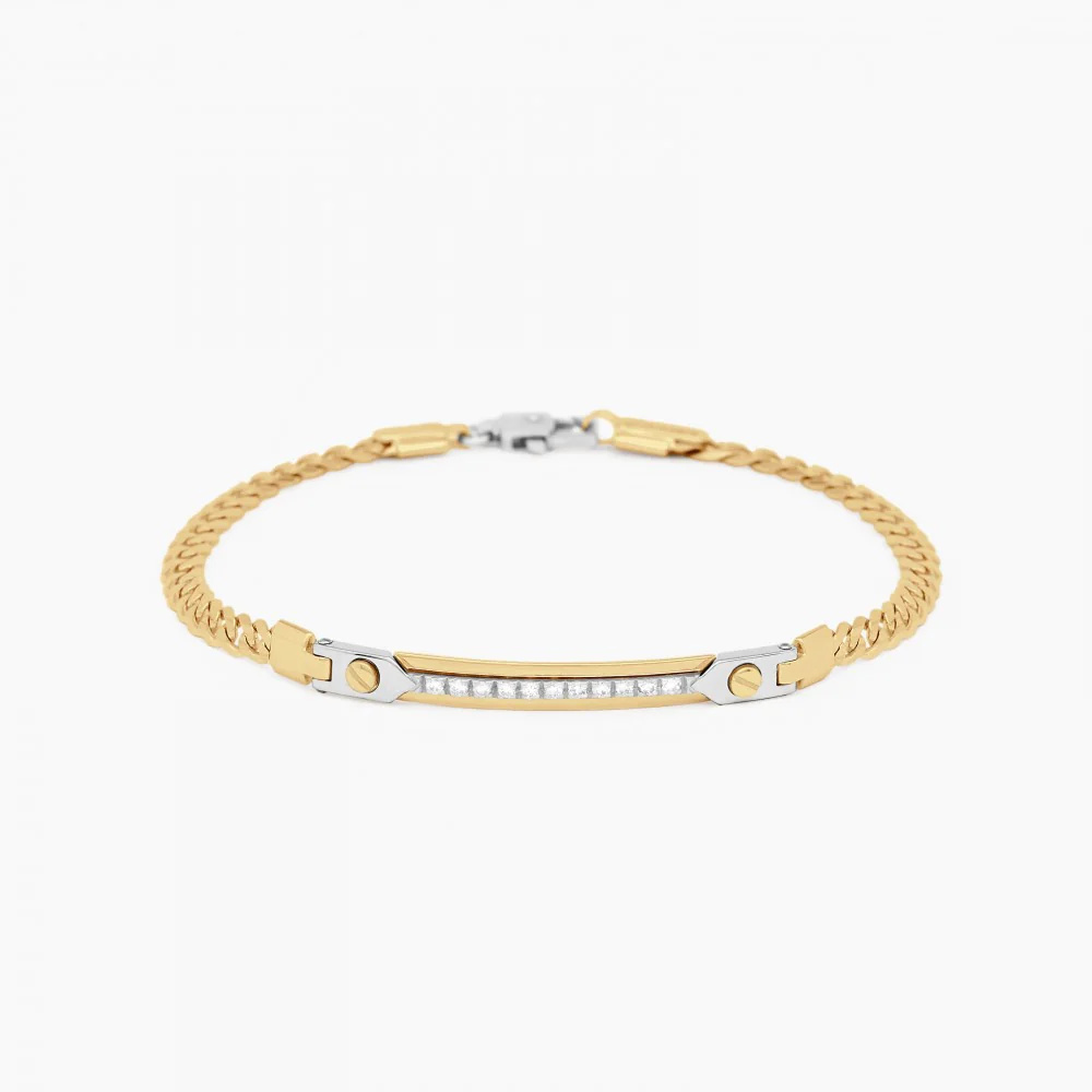 Zancan yellow gold bracelet with diamonds.
