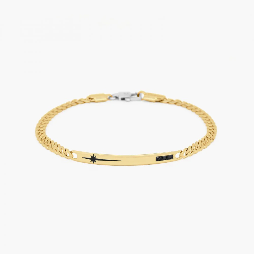 Zancan yellow gold bracelet with diamonds.