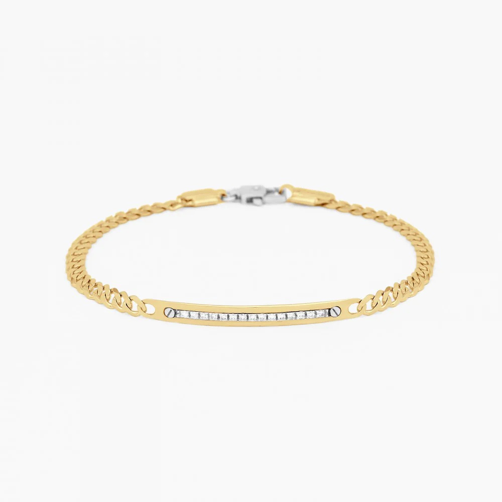 Zancan yellow gold bracelet with diamonds.