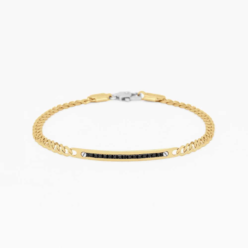 Zancan yellow gold bracelet with diamonds.