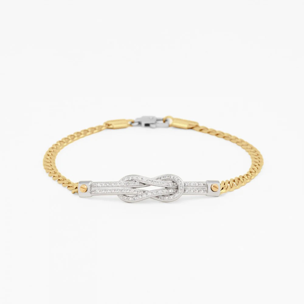 Zancan yellow gold bracelet with diamonds.
