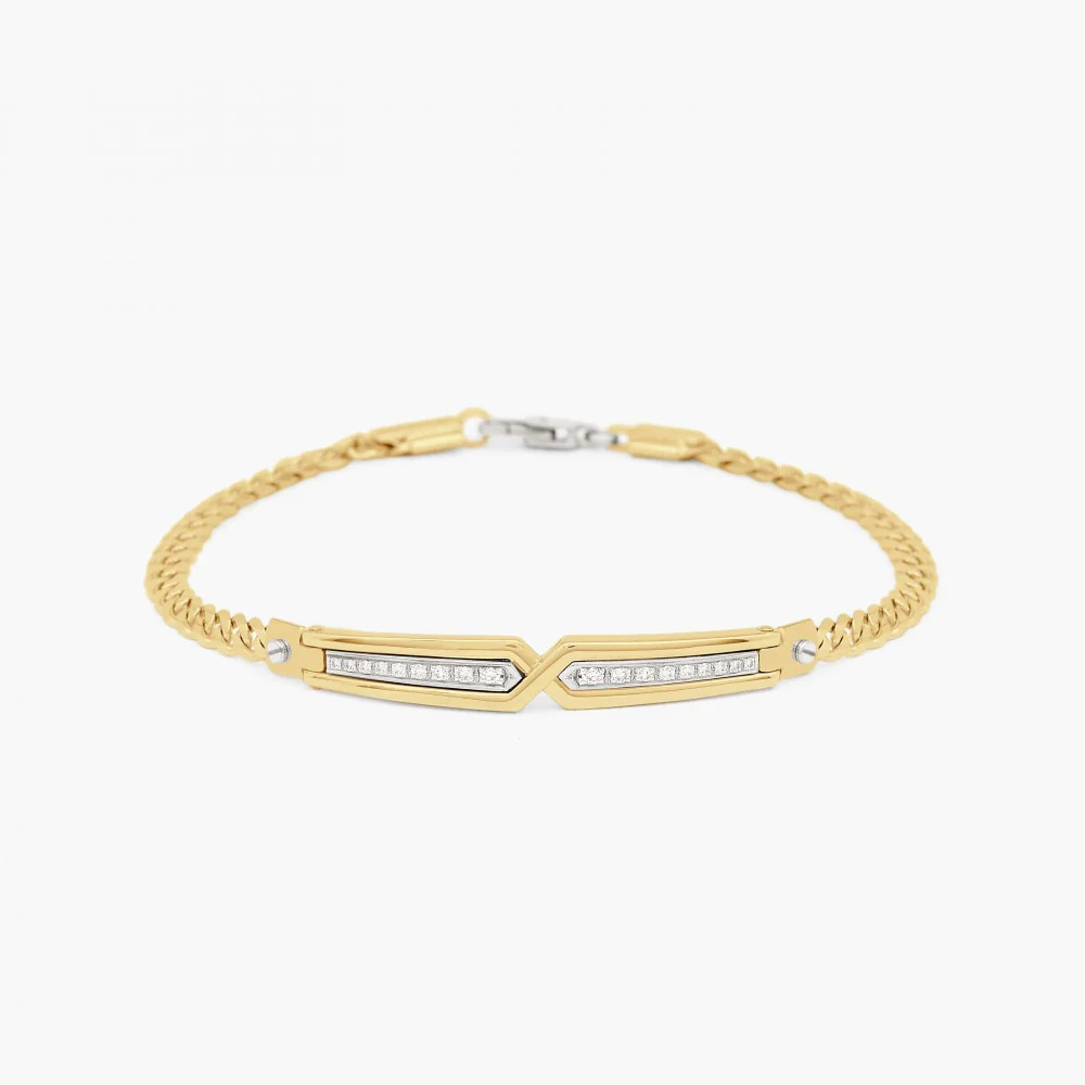 Zancan yellow gold bracelet with diamonds.