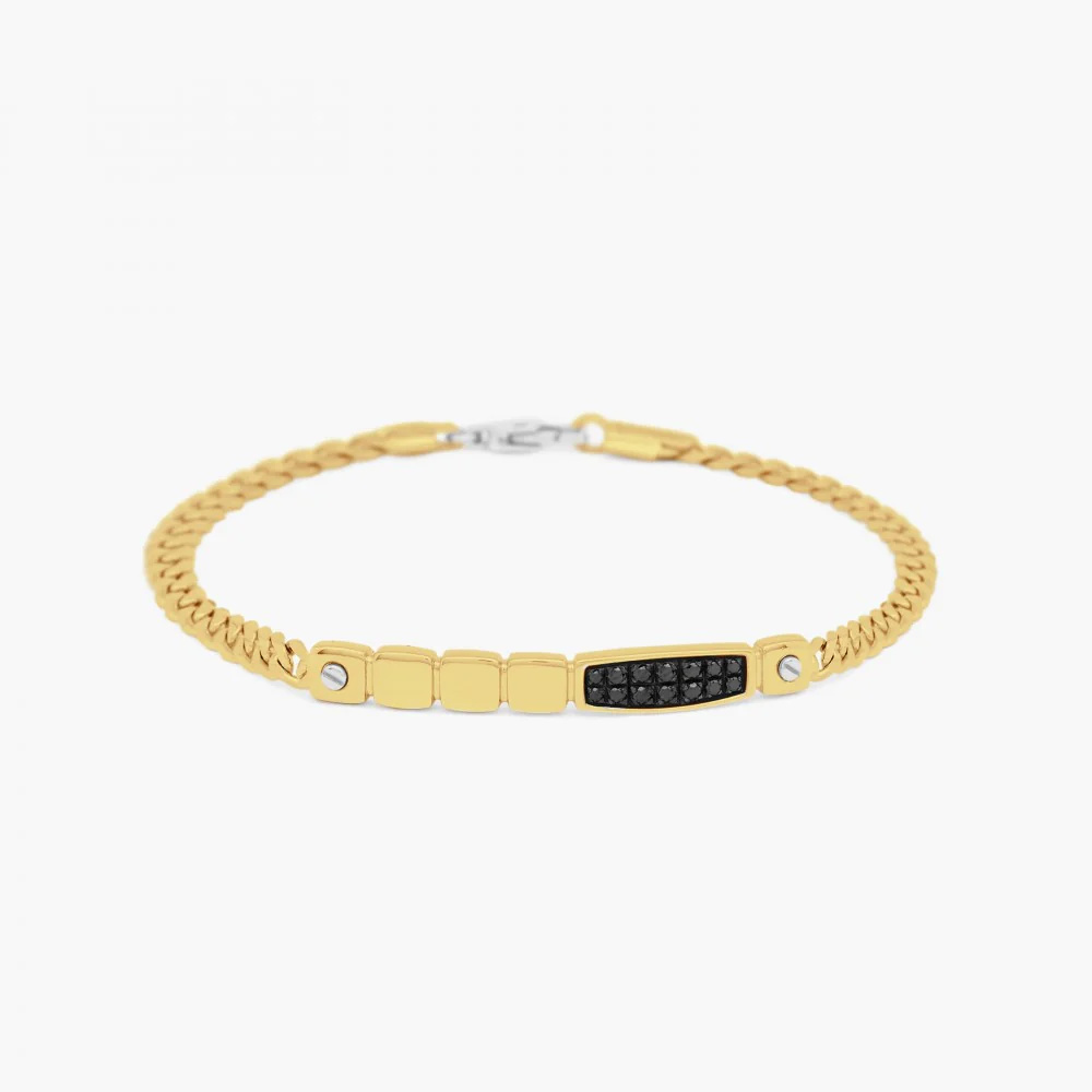Zancan yellow gold bracelet with diamonds.