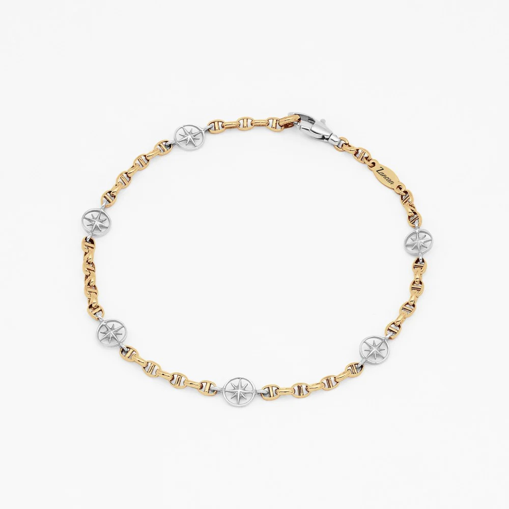 Zancan yellow gold bracelet with wind rose