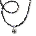 6mm Non-Braided Shamballa Necklace with Dogtag Pendant