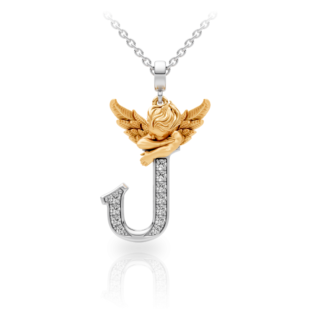 Pendant My Angel J with Diamonds