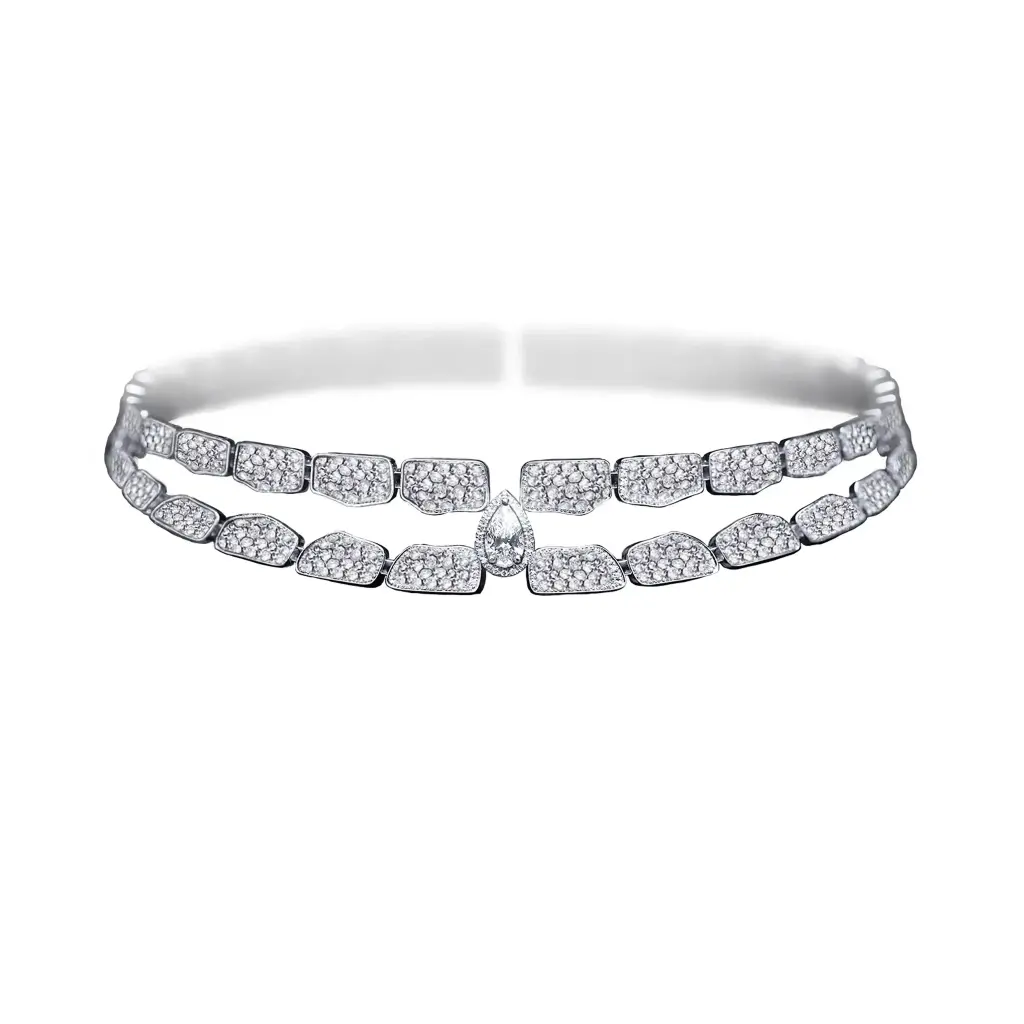 Skin Double Row Full Pavé Diamond Choker