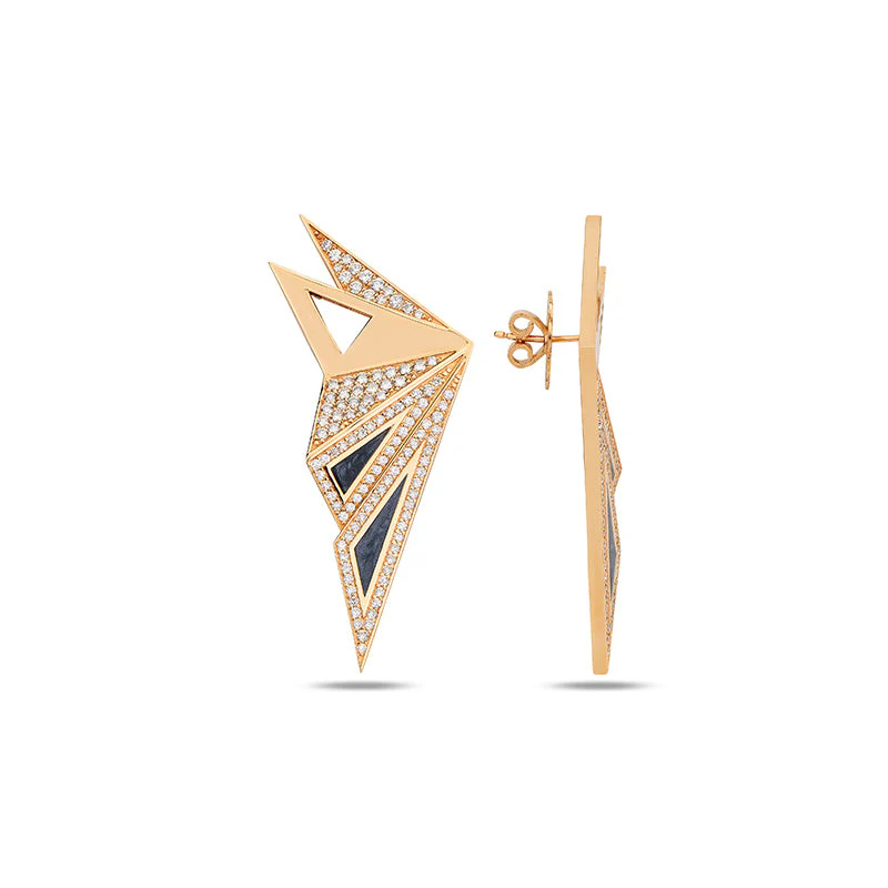 Rose Gold Alis Limited Edition Earrings with Rhodium Enamel
