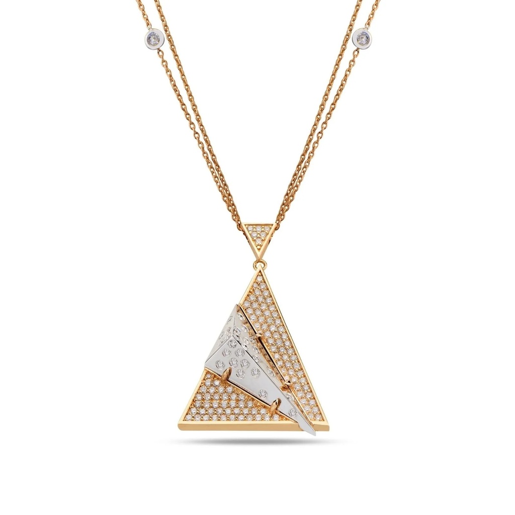 Rose Gold Aztec Pendant All Diamonds