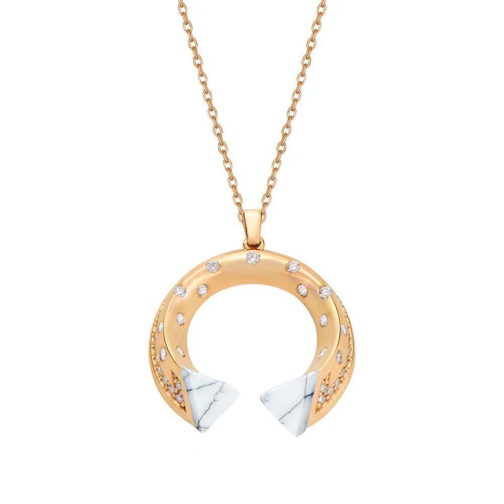 Rose Gold Balance Mini Pendant with Agate