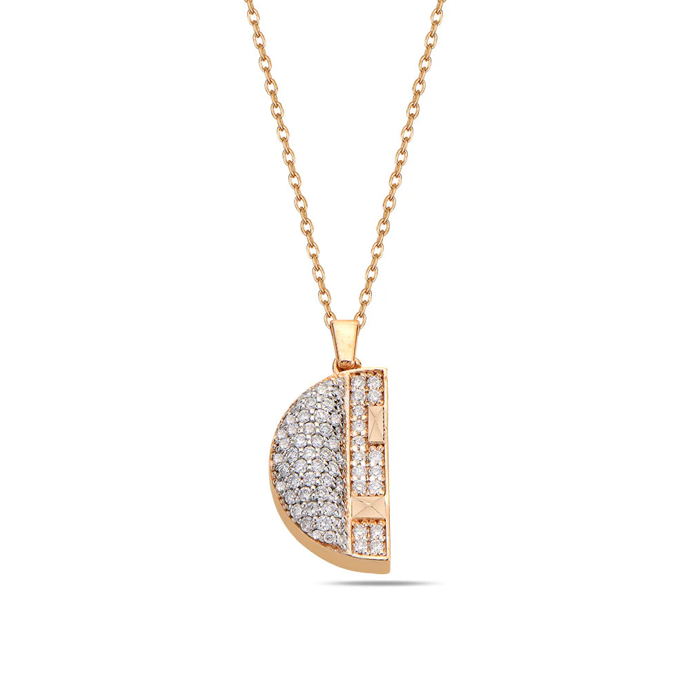 Rose Gold Cairo Mini Pendant All Diamonds