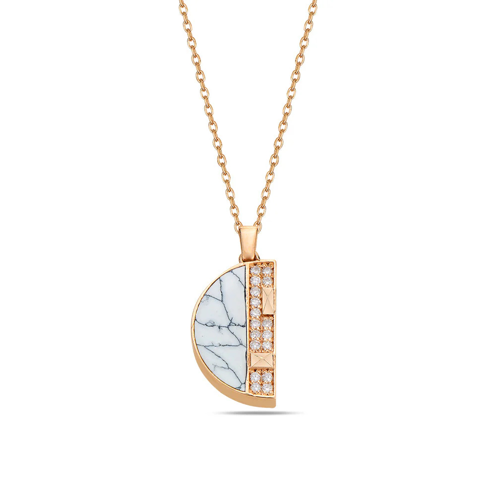 Rose Gold Cairo Mini Pendant with Agate