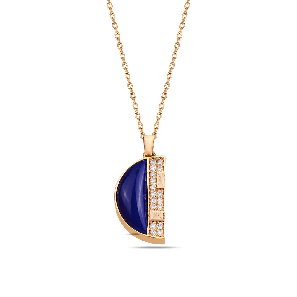 Rose Gold Cairo Mini Pendant with Lapis