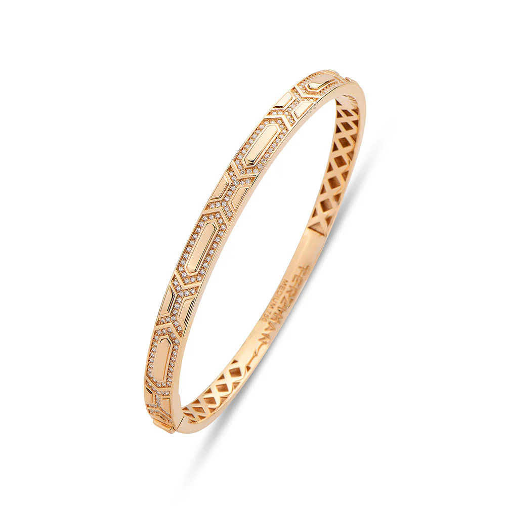 Rose Gold Colorless Shield Slim Bracelet Rose