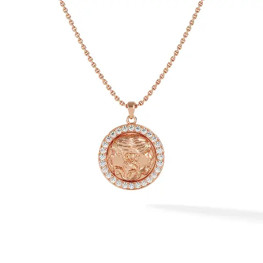[ZODIAC.GEMINI.DIA.18K#10] Gemini Zodiac Pendant - Pave Diamond