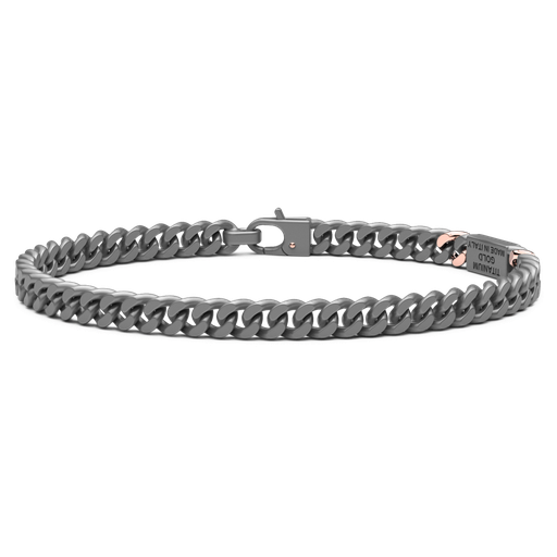 [ETB234#10000] Zancan Titanium & 18Kt Gold Bracelet