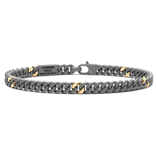 [ETB235#10001] Zancan Titanium & 18Kt Gold Bracelet