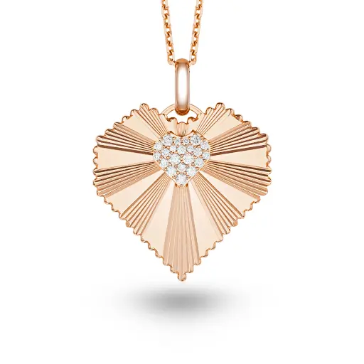 [P065ARG-MR-CH#10005] Large Heart Of The World Necklace