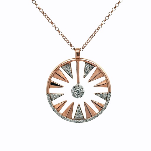 [A600-10908] Rose Gold Diamond Clique Orbit Pendant
