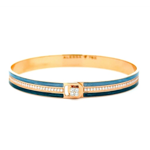 [A815-10800] Rose Gold Pave Center Bangle - Light & Dark Grey