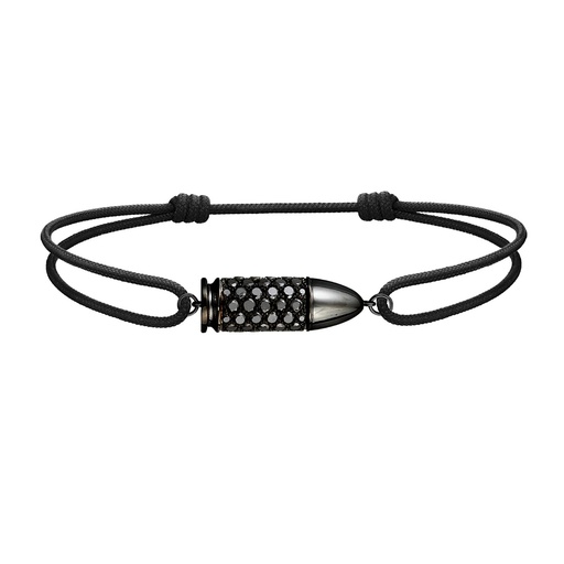 [BBB0015-NS] Black Gold Bang Bang Black Diamond Cord Bracelet