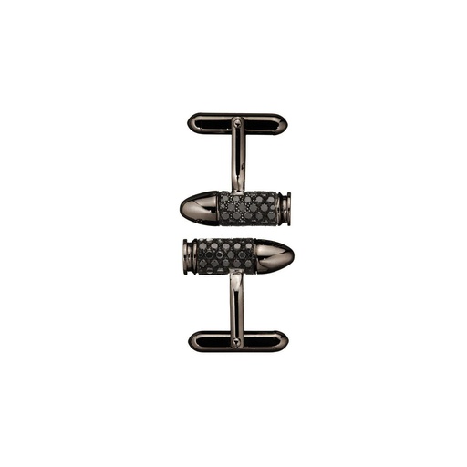 [CBB0002-NS] Black Gold Bang Bang Black Diamond Cufflinks 