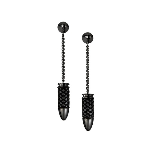 [EBB0003-NS] Black Gold Bang Bang Black Diamond Earrings