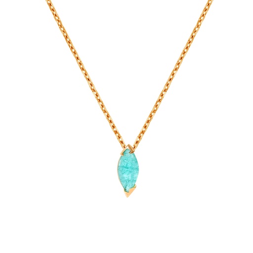 [PCA0030-NS] Rose Gold Capture In Colors Tourmaline Paraiba Necklace
