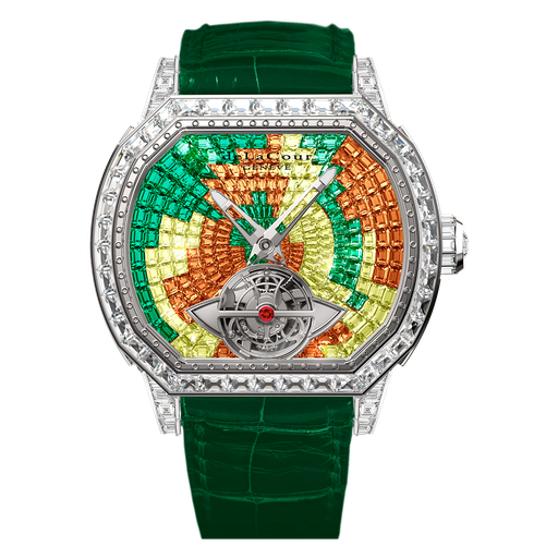 [WAWG3682-1164T#11700] Reflect Kalos Multicolor Gyo White Gold Watch