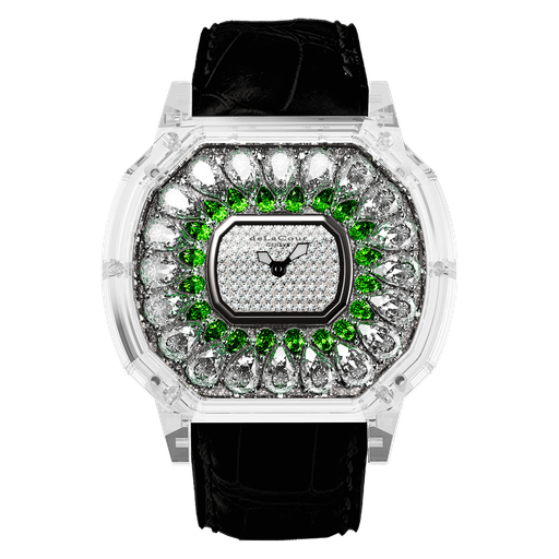 [WASC3742-1060#11701] Reflect Iris White & Green Sapphire Watch