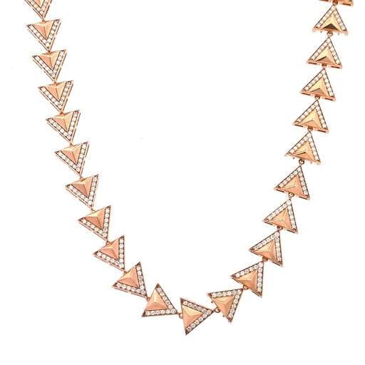 [A830-10694#1176] Rose Gold & Diamond 3d Choker Necklace