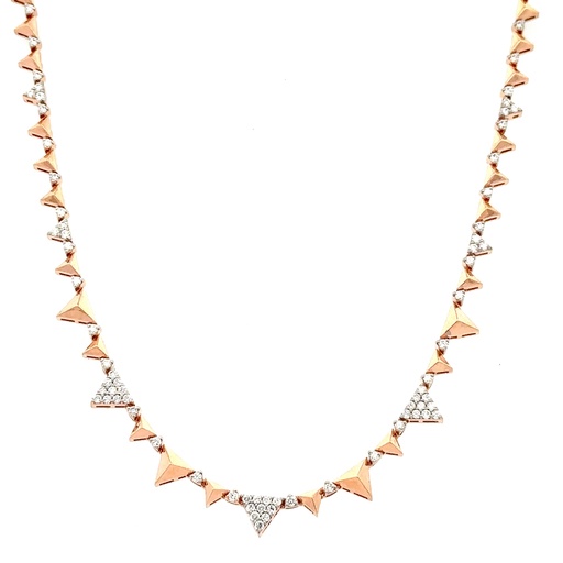 [A830-10655#1183] Rose Gold & Diamond Rising Necklace