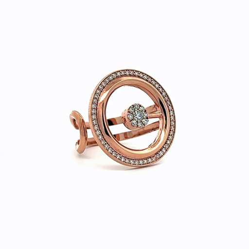 [A600-10355#1187] Rose Gold Clique Circa Pave Ring 