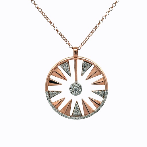 [A600-10908#1190] Rose Gold Diamond Clique Orbit Pendant