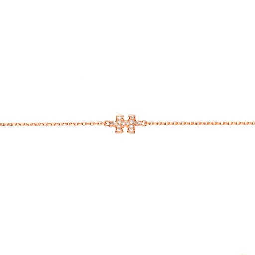 [BMP0006-NS-15cm] Rose Gold Mini Puzzle Diamond Chain Bracelet