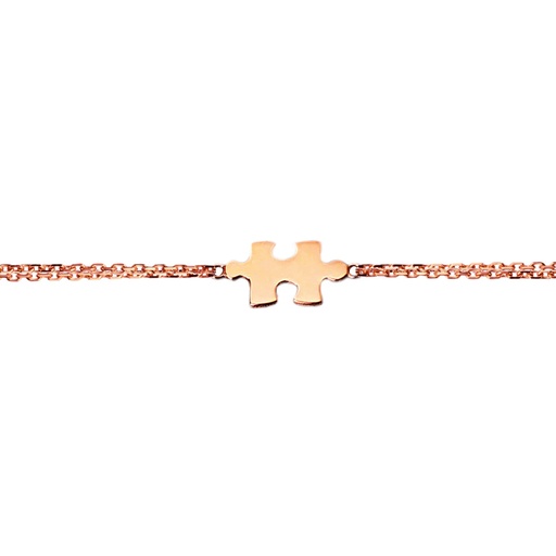 [BPZ0032-NS] Rose Gold Puzzle Chain Bracelet