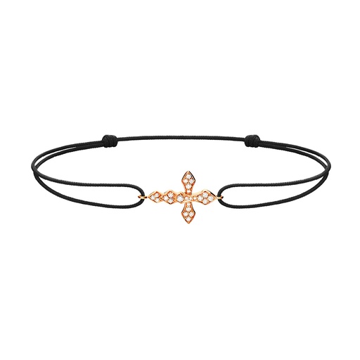 [BPY0020-NS-15cm] Rose Gold Python Diamonds Cord Bracelet