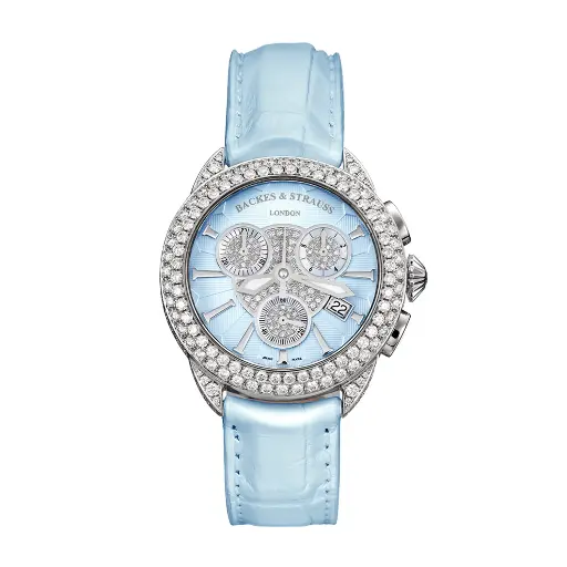 [PC35QZ.CC.D2R.FULL.ST.BLU#1234] Piccadilly 33 Chronograph SP Diamond Bezel & Dial