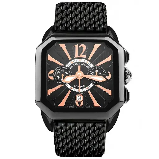 [BY43CC.STEEL.BRA.BS#1253] Berkeley 43 Black Knight Chronograph On Bracelet