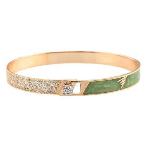 [SPECT.HPAINT.HP.BC#1272] Spectrum Half Painted Half Pave Diamond Bracelet