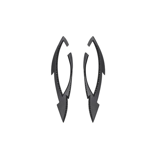 [ETA0002-NS] Titanium Tattoo Black Diamond Earrings