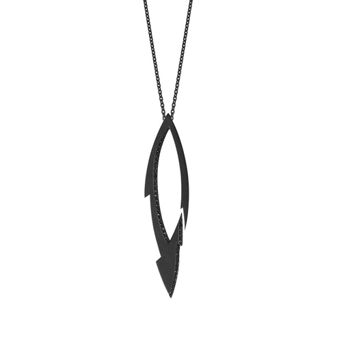 [PTA0001-NS] Titanium Tattoo Black Diamond Necklace